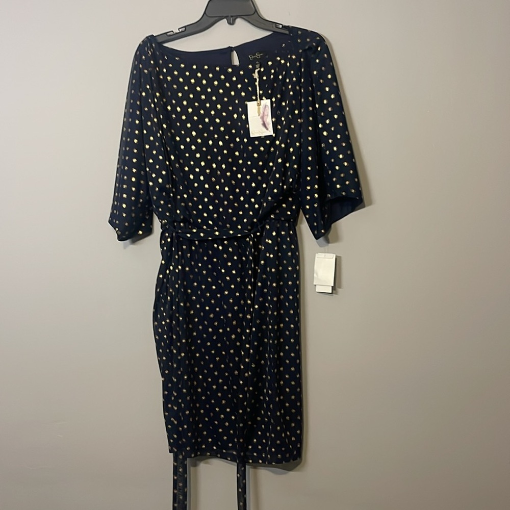 Navy and Gold Dress - Picture 2 of 6